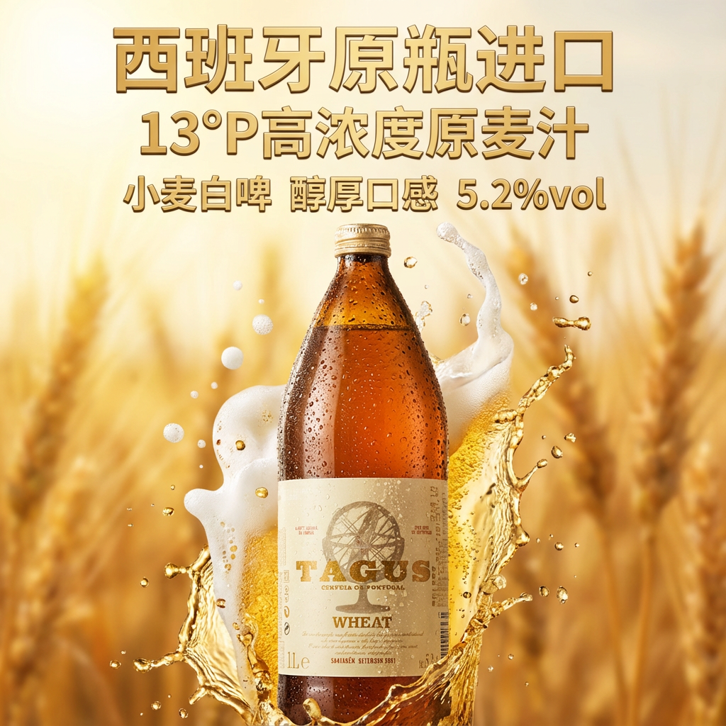 【进口】泰谷白啤1L*6瓶西班牙经典精酿小麦整箱啤酒大瓶装啤酒