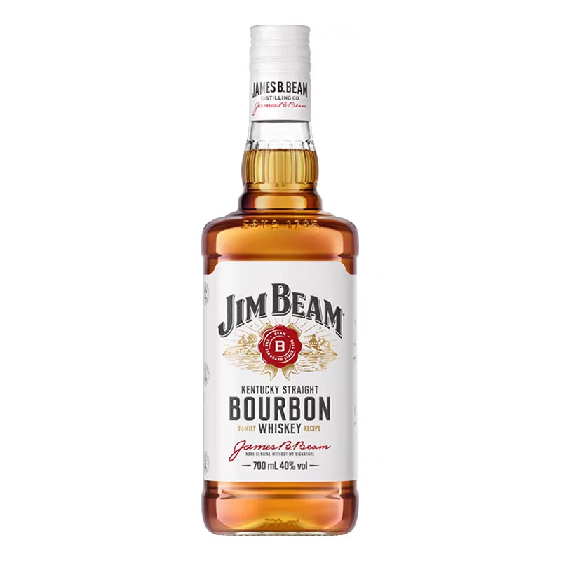 【进口】金宾波本威士忌700ml*1瓶装西班牙进口JimBeam洋酒白占边