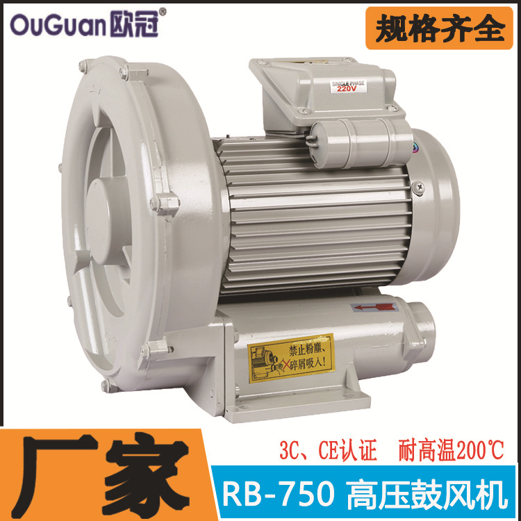 环形高压鼓风机 RB-750AS工业隔热吹吸鼓风机 0.75KW漩涡气泵