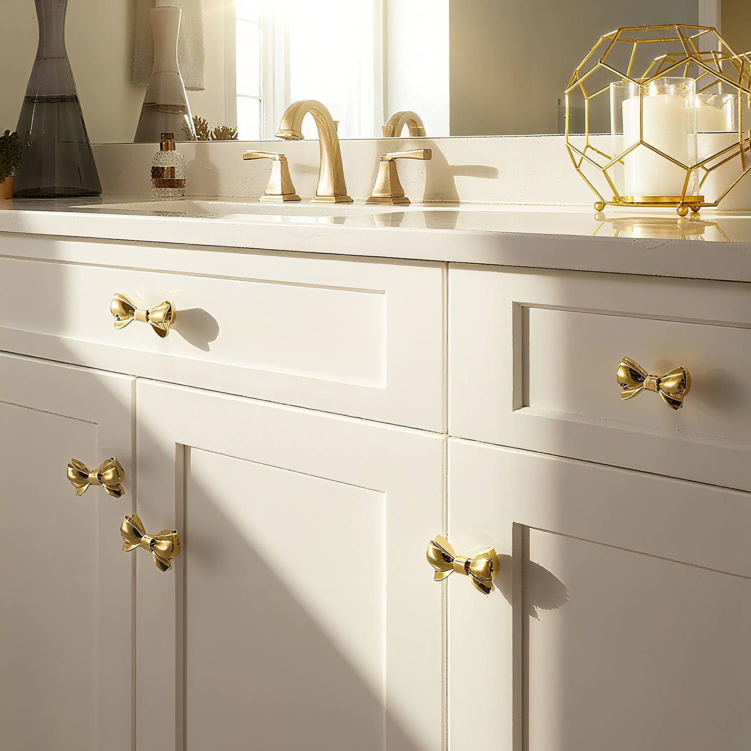 法式鎏金蝴蝶结拉手~细节精致