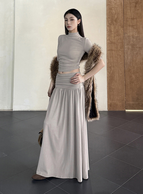 AhhCute【温柔际遇】气质慵懒风针织套装裙女温柔盐系两件套