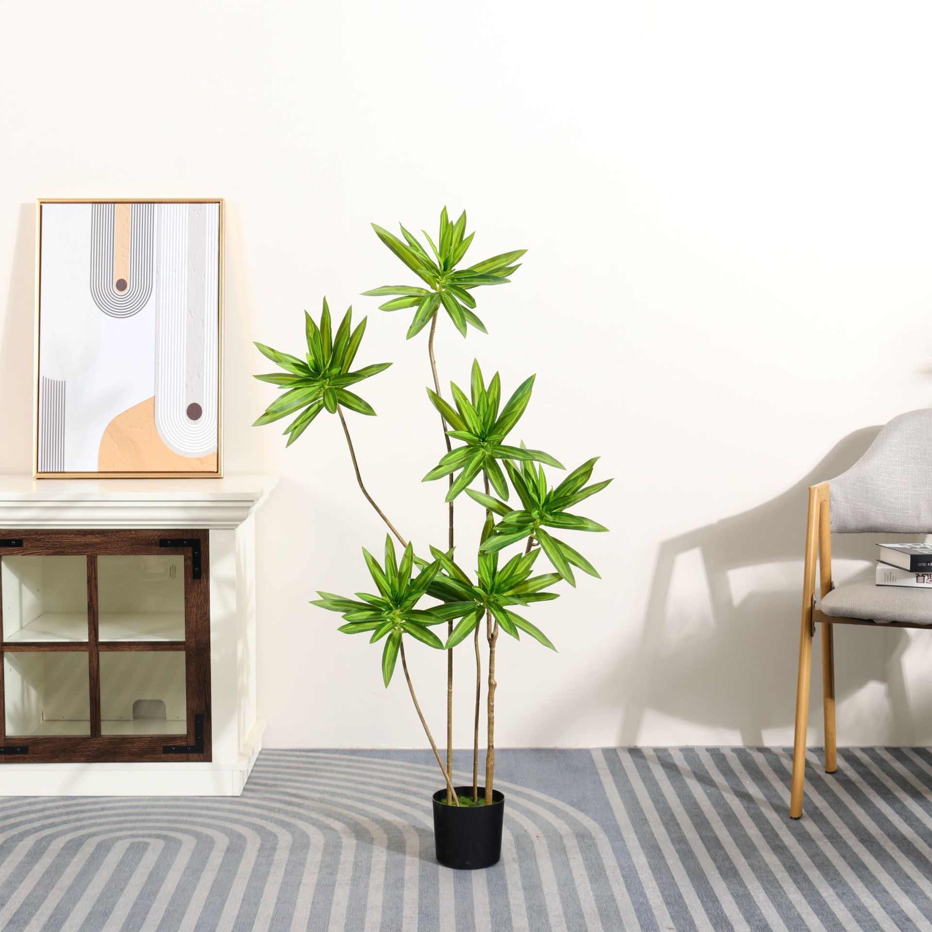 仿真绿植百合竹高级感仿真植物大型高端落地盆景假树摆件橱窗gd46