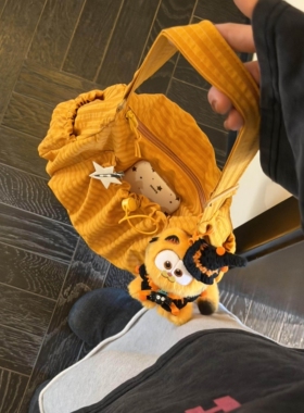 黄色斜挎包帆布包包女款手提通勤单肩包女大容量日常通勤百搭外出