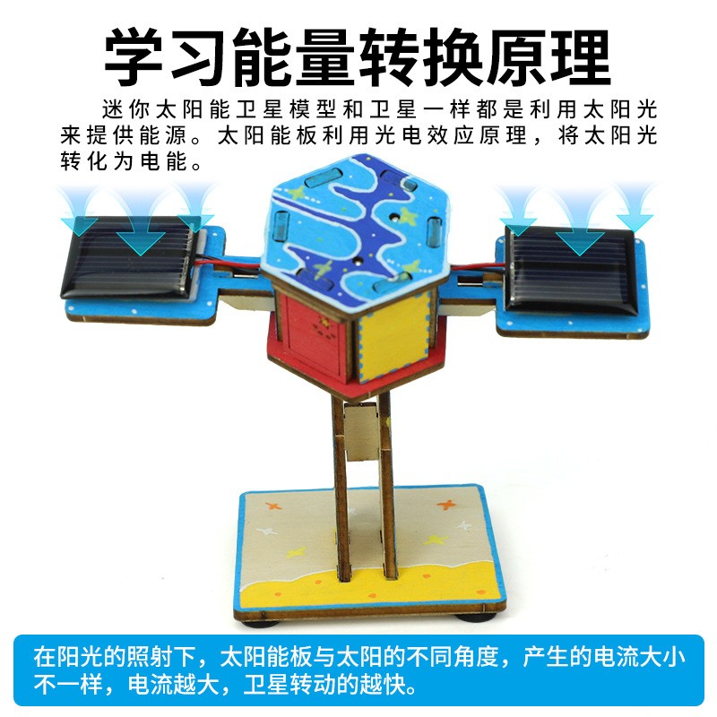 太阳能玩具科学实验包7-14岁航天航空diy人造卫星模型科技小RF10