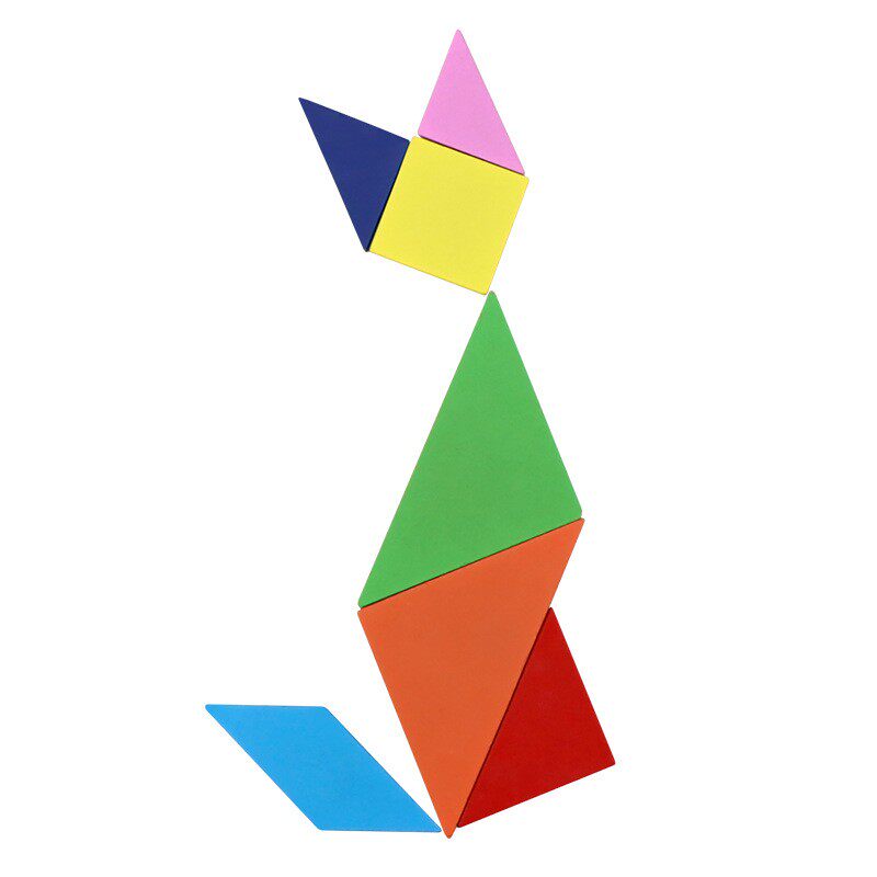 木制彩色儿童七巧板 幼儿园儿童动手益智玩具启蒙学习用品文ED20