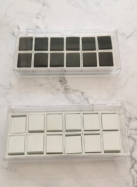 黑色白色固体水彩块单色分装标准色水彩块单块盒装染色涂鸦绘画