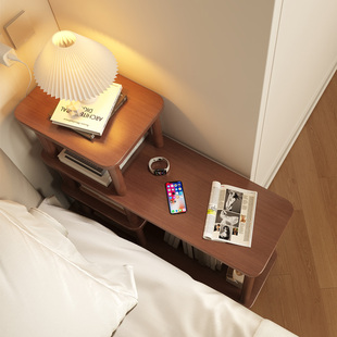 极窄床头柜家用卧室超小款胡桃木20cm30公分窄边柜床边夹缝置物架