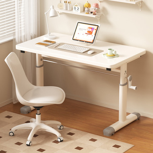 家用简易书桌台式升降电脑桌可移动办公桌长方形小桌子学习桌卧室