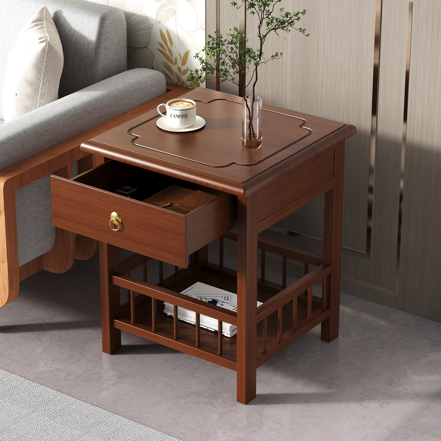 沙发边柜侧边柜极简茶几客厅茶桌茶台小方桌置物架边几角几小桌子