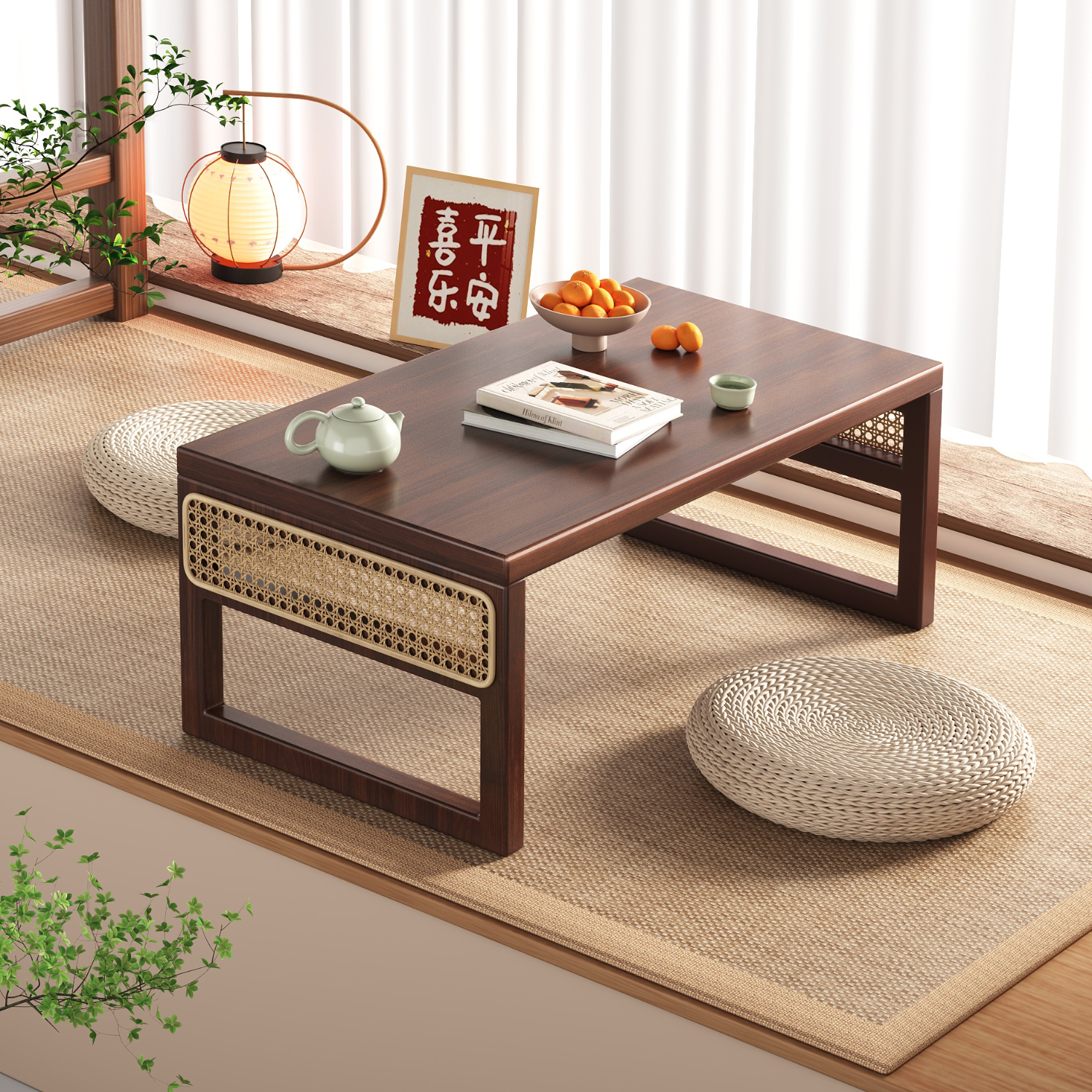 矮桌子小茶几卧室坐地榻榻米茶桌折叠炕桌矮桌日式地桌窗台炕几