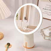 桌面台式 led化妆镜宿舍女生大号高清化妆镜卧室家用智能带灯镜子