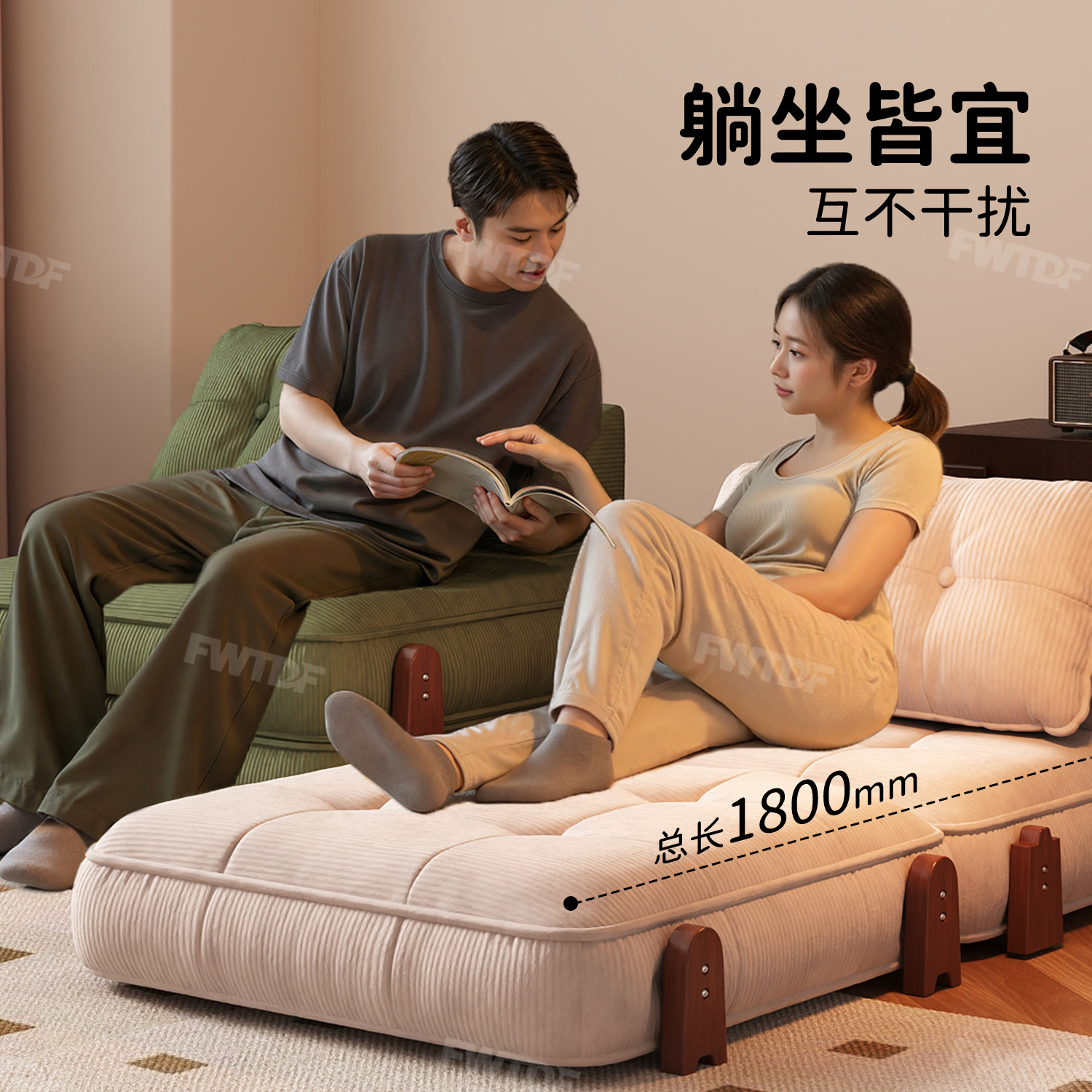 沙发床两用折叠2026新款客厅豆腐块懒人沙发模块榻榻米折叠沙发床图片