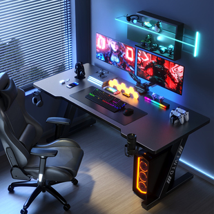 电竞桌台式电脑桌可装机械臂卧室家用碳纤维简易书桌子简约工作台