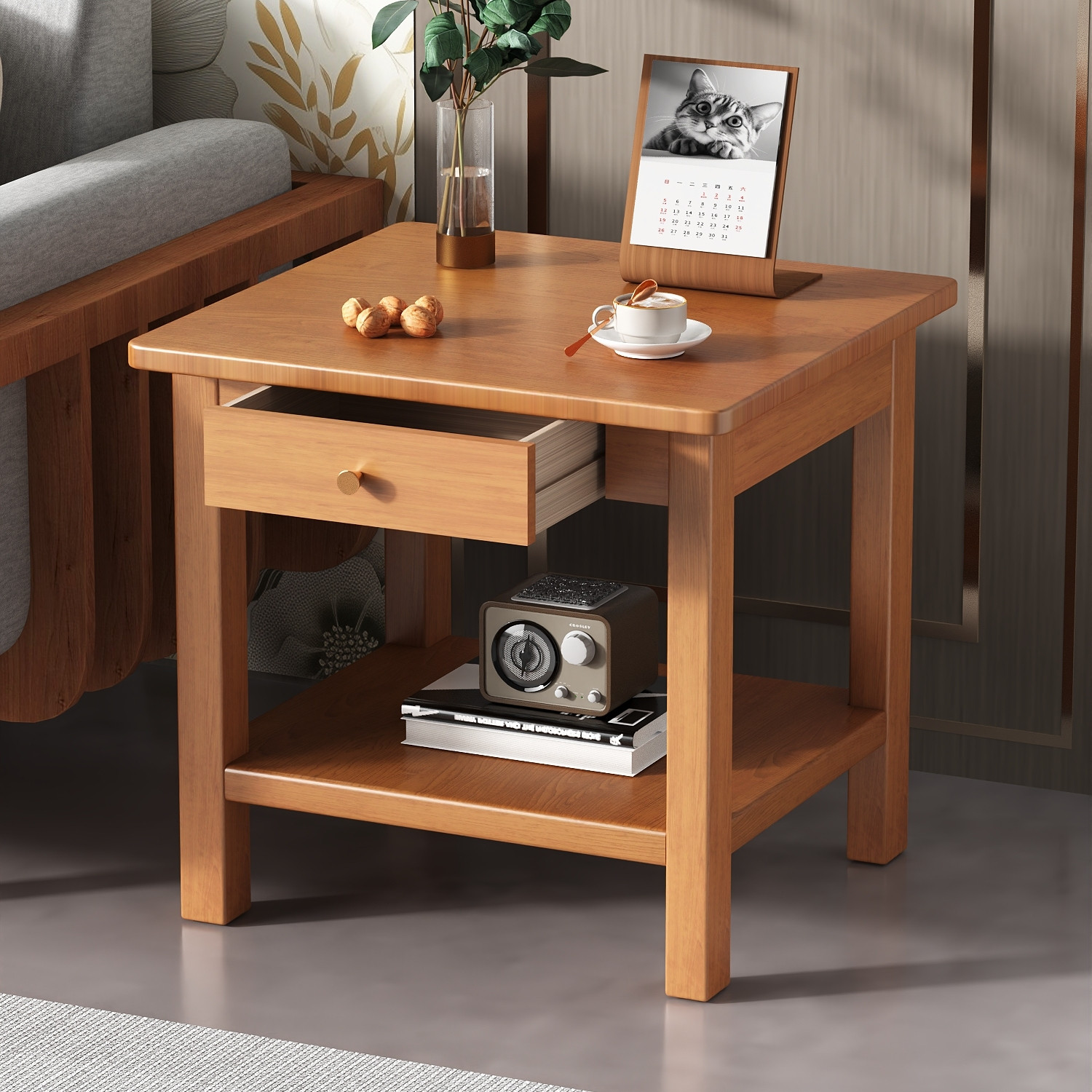 沙发边几实木小方桌客厅家用简约中式桌子边柜侧边柜茶几角几茶桌