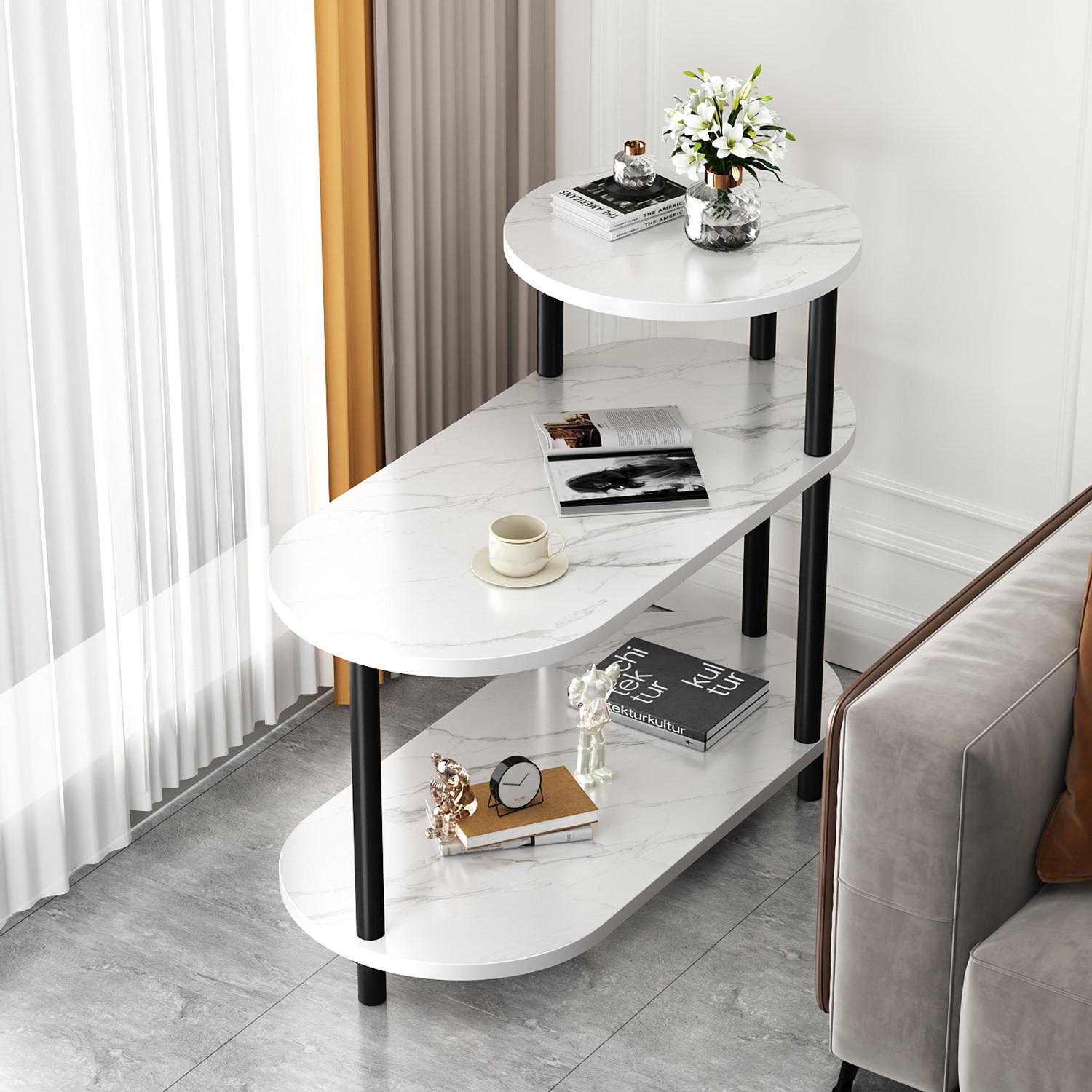 沙发边柜侧边柜小桌子茶几现代轻奢高级感床头置物架边几角几边桌