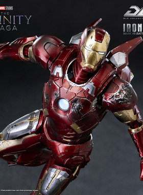 【预定定金】threezero DLX系列 钢铁侠Mark7战损版 1/12可动模型