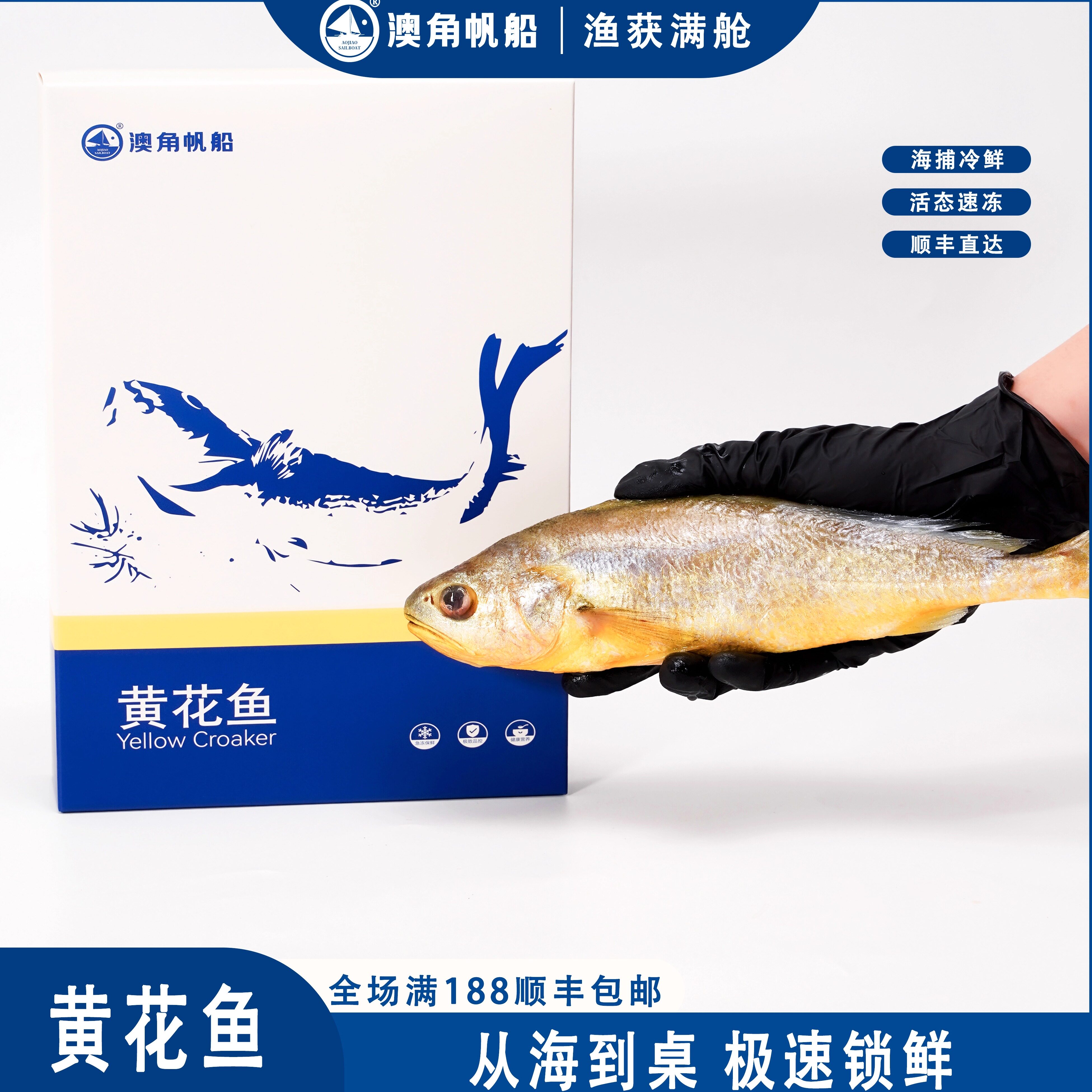 澳角帆船 大黄鱼400g/盒黄花鱼新鲜冷冻海鲜水产生鲜深海鱼