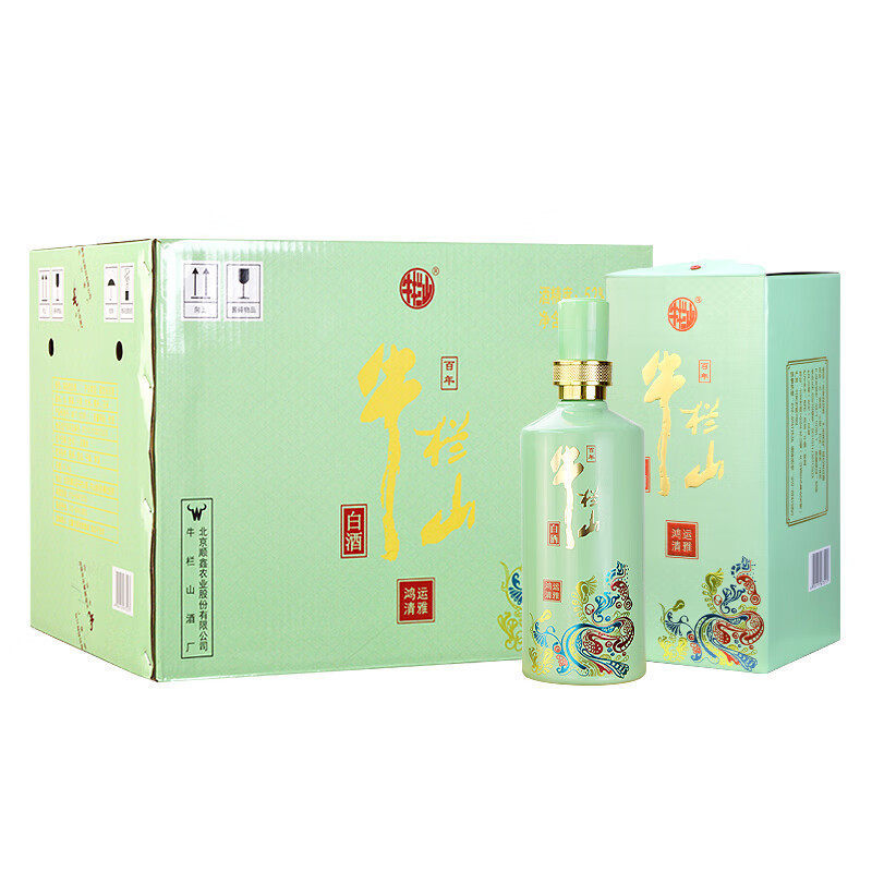 牛栏山 百年白酒 浓香型 清雅鸿运52度500ml*6瓶 礼盒装