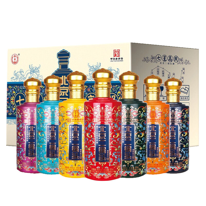 永丰牌二锅头北京二锅头七星高照 清香型白酒42度500ml*7瓶