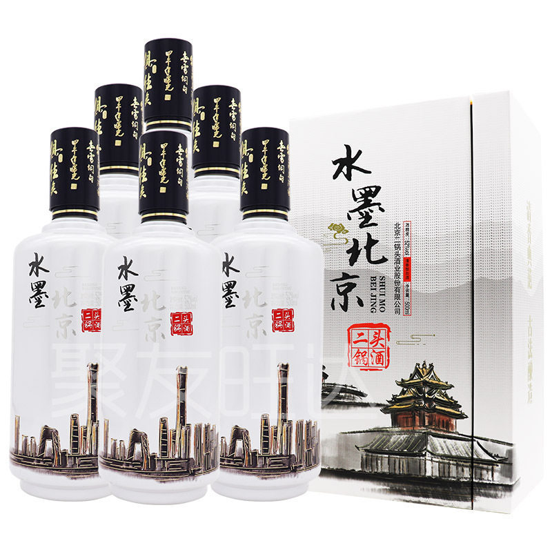 永丰牌北京二锅头 水墨北京 52度清香型白酒500ml*6瓶整箱装