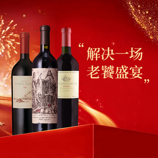 【解决一场老饕盛宴】阿根廷卡帝娜使徒+尼古拉斯+河之石干红套装