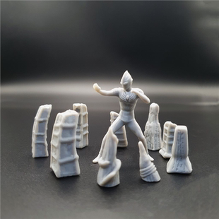 潮玩DIY手工 迪迦奥特曼加坦杰厄名签建筑1/64模型手办场景微缩白