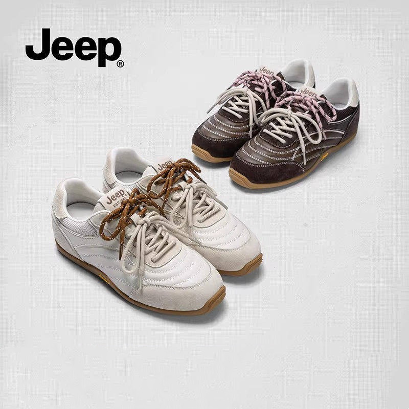jeep薄底复古德训鞋女2026年新款鞋子通勤百搭休闲板鞋跑步运动鞋