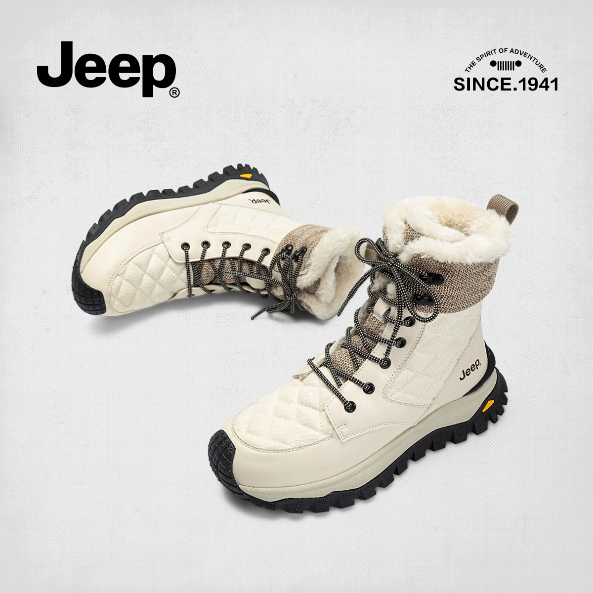 jeep加绒加厚雪地靴女户