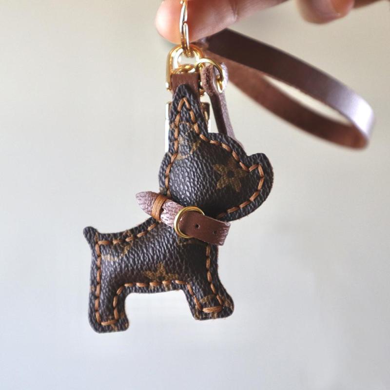 lv&gedete 法斗汽车钥匙扣挂件老花小狗创意钥匙链包包挂饰礼物女