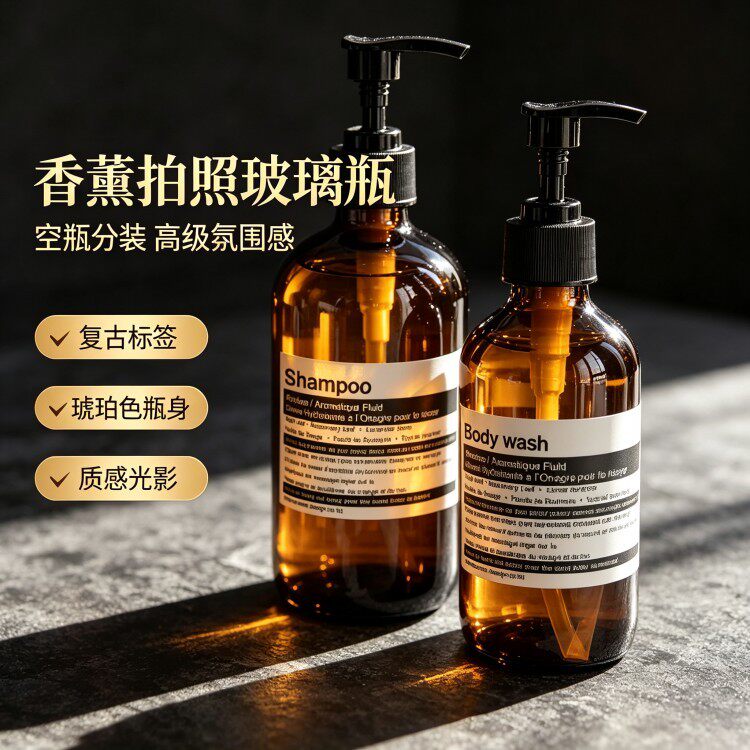 北欧风ins爆款伊索空瓶aesop香薰拍照瓶子分装乳液按压玻璃瓶纯色