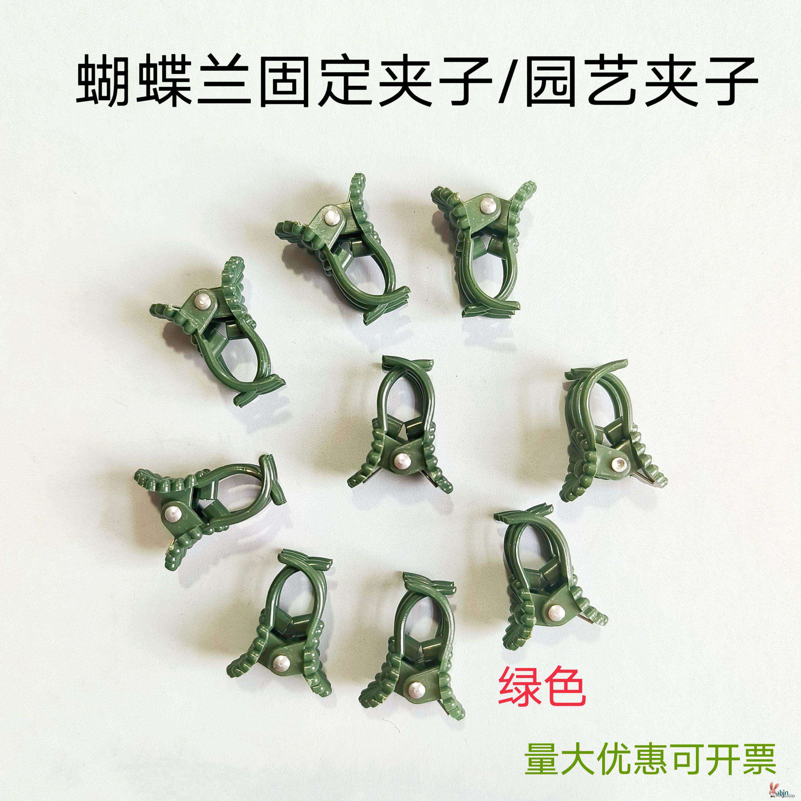 爬藤植物固定夹绿色园艺子蝴蝶兰专用夹子小夹子支撑杆夹子夹子