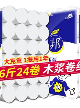 丽邦卫生纸9.6斤家用柔软实惠装卷纸无心手纸妇婴擦手纸约10斤