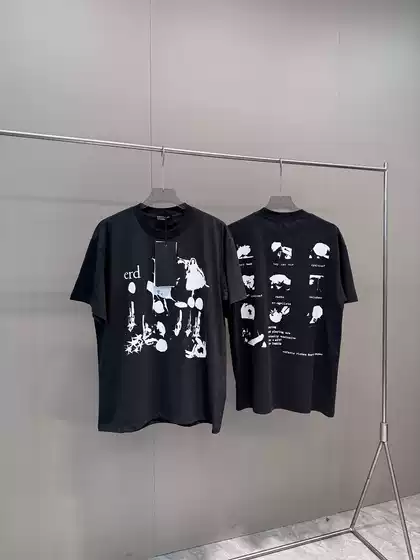 [Strongest In-Stock Item] Erd Melancholic Rich Kid 24Ssc New Ballet Dance Torn Print Vintage Short Sleeve Trend