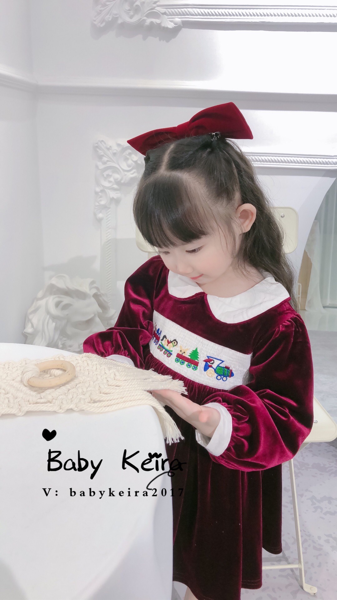 西班牙童装女童春秋女宝喜庆过年