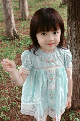 西班牙童装女童夏季传家宝连衣裙法式复古蕾丝生日女宝六一公主裙