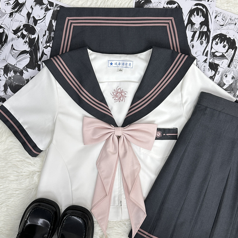 【岁樱】城南诗中意学院风套装jk制服甜美学生少女上衣短袖水手服