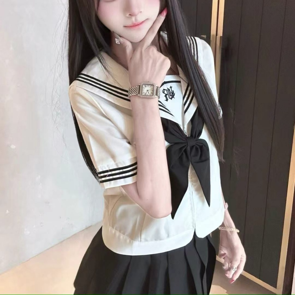 【暮野中】城南诗中意日系原创校供感水手服黑白jk学生制服套装女