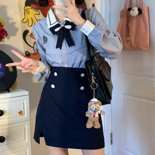 【小泉铃】城南诗中意原创jk韩式制服水手服学院套装衬衫显瘦辣妹
