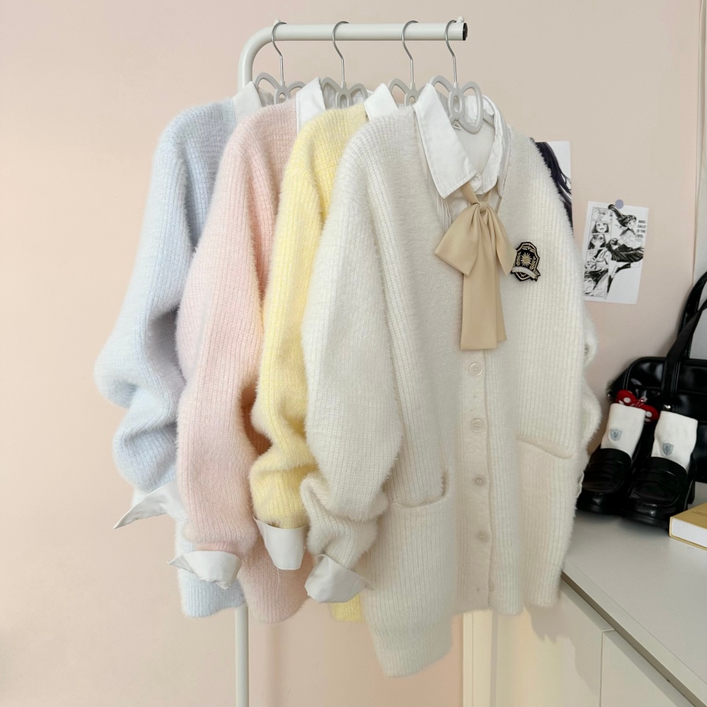 城南诗中意原创毛绒开衫jk制服日系秋冬校供感外套学院风学生装女