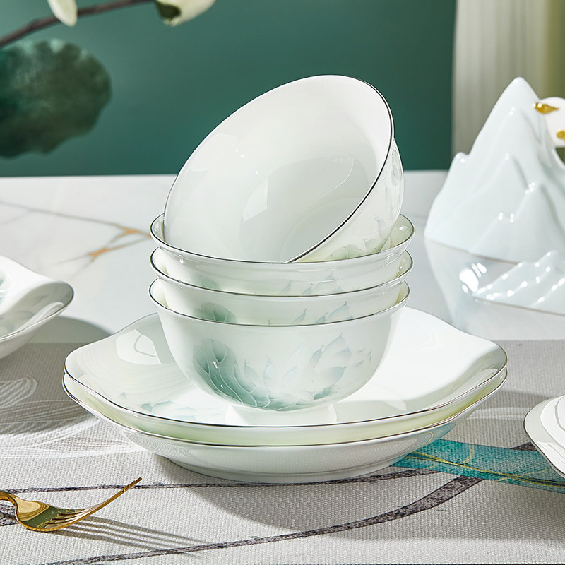 优尊陶瓷家用骨瓷碗盘餐具新款吃饭碗专人专用高级感轻奢碗碟单个,餐饮具,碗,淘宝优惠券,粉丝福利购,淘宝优惠卷