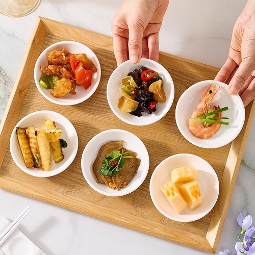 优尊陶瓷纯白简约家用蘸料碗味碟