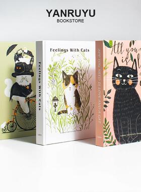 样板间儿童房猫绘本可翻页外文卡通真书摆件样品屋展示中心娱乐区