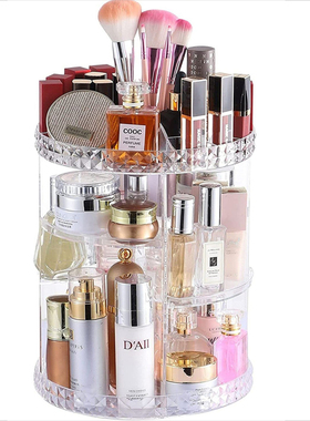 Rotating Makeup Organizer Spinning Skincare Storage Carousel