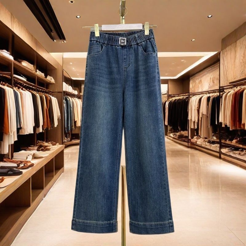 时尚妈妈装牛仔裤松紧裤搭春季