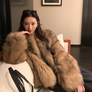 佳佳皮草 霜华映月 狐狸毛皮草外套女短款秋冬年轻款加厚毛毛女