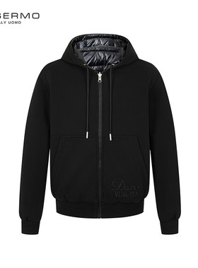 丹西摩（DOSERMO）轻奢男装冬季正反两穿短款羽绒服男士外套羽绒