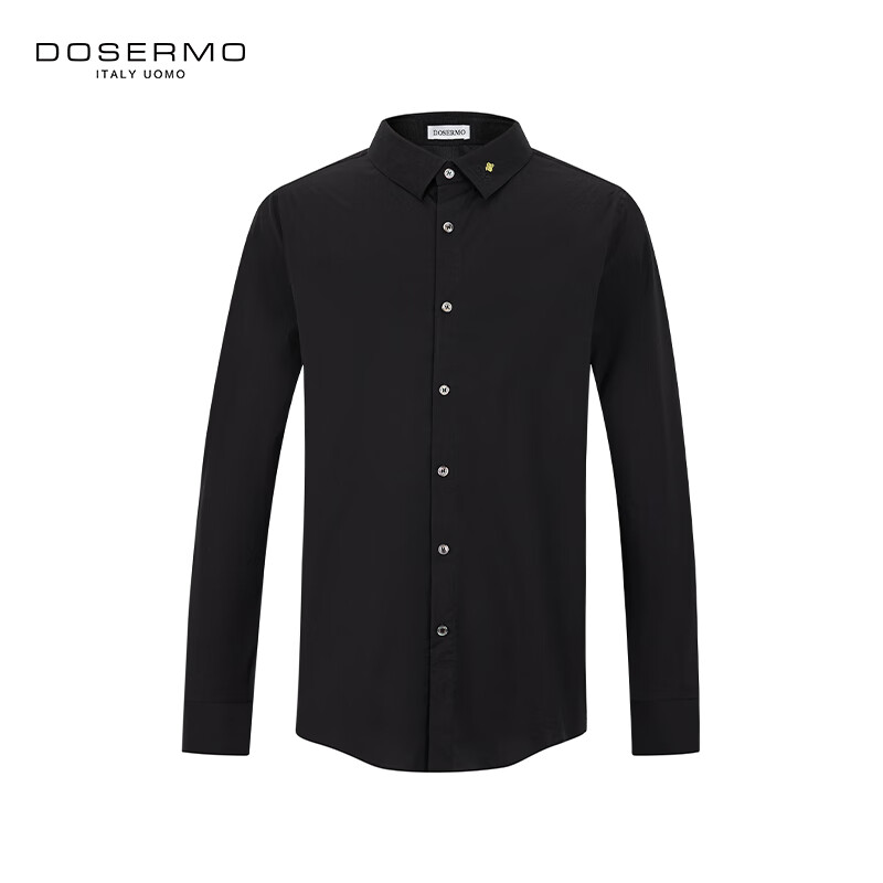 丹西摩(DOSERMO)轻奢男装商务休闲翻领长袖衬士秋季潮流衬衫外