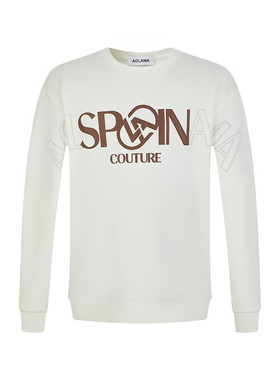 奥拉玛（Aolama）轻奢男装卫衣秋新款经典百搭字母印花圆领卫衣男