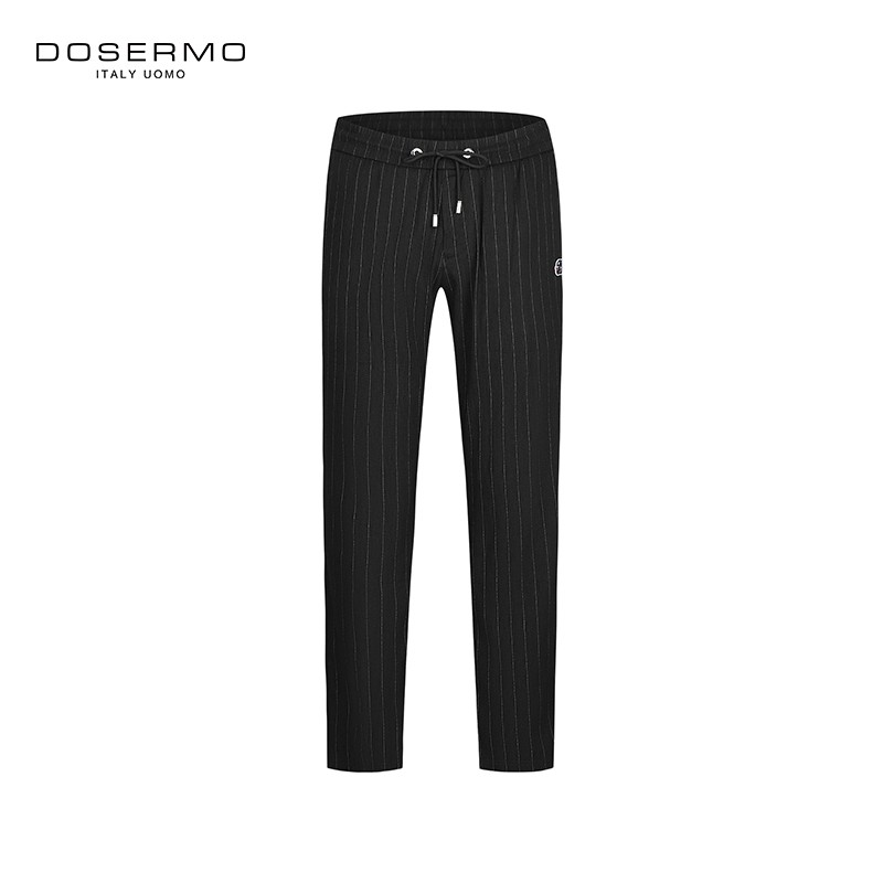 丹西摩(DOSERMO)轻奢男装春秋款时尚简约潮流百搭条纹休闲裤小