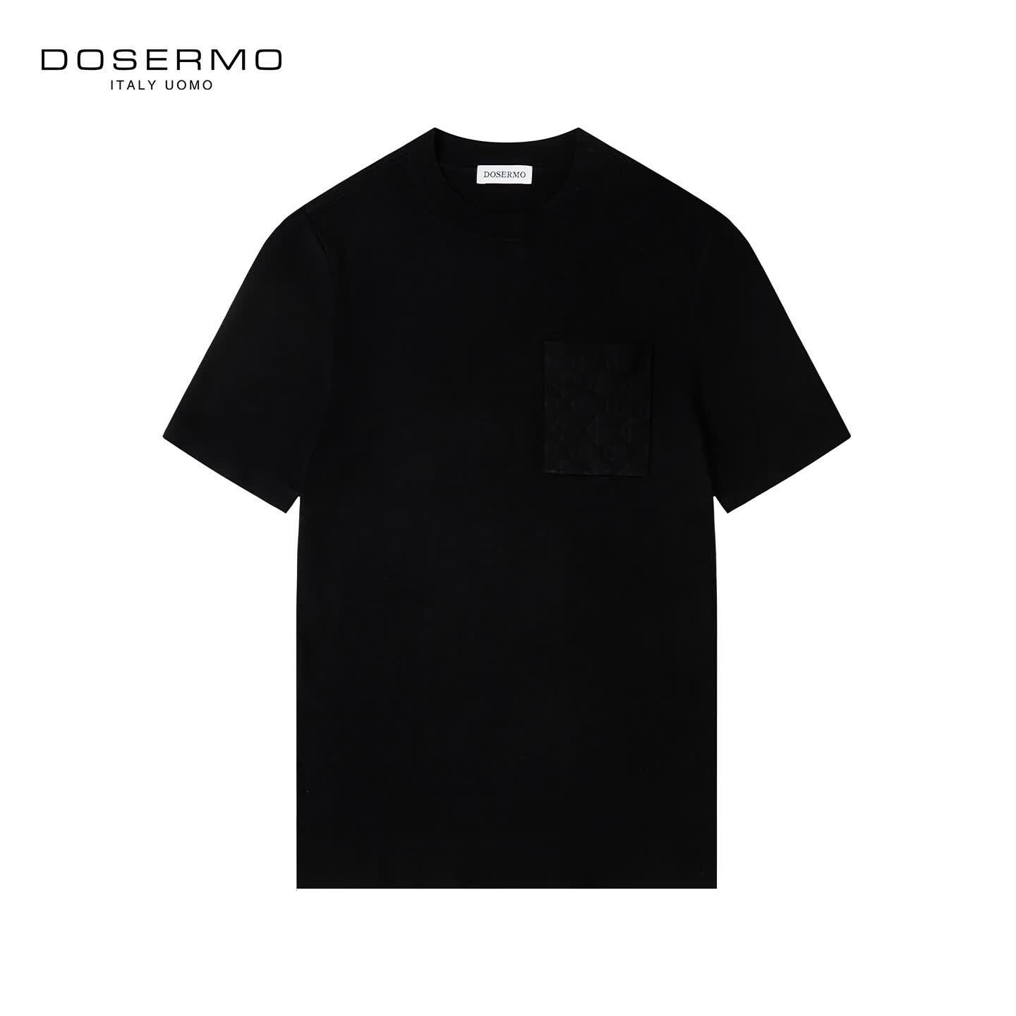 丹西摩(DOSERMO)轻奢男装圆领薄毛衫秋冬男士短袖针织条纹字母
